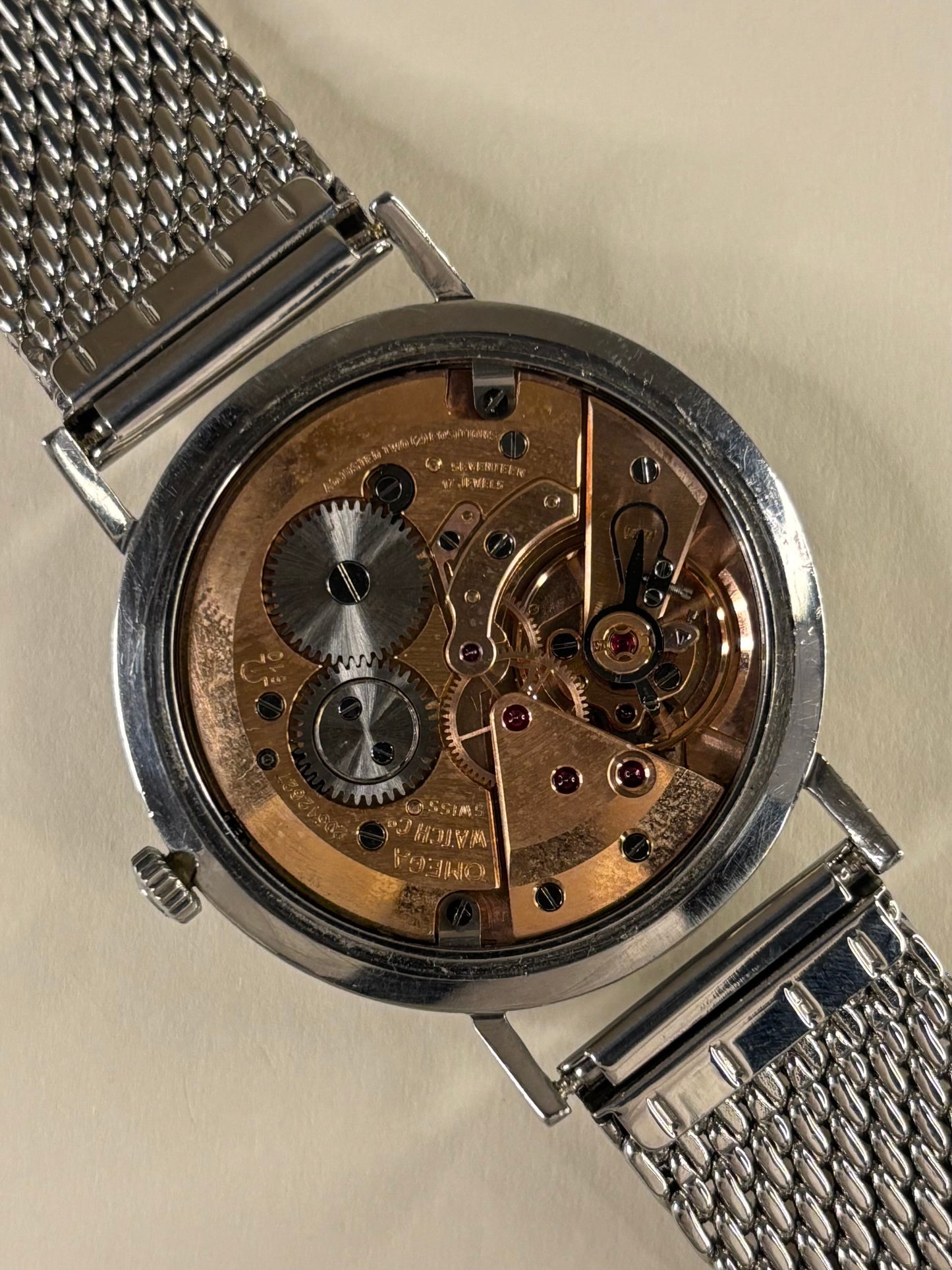 Omega Olive Dial Vintage 1960’s Men’s Manual Silver Date Watch - 132.012