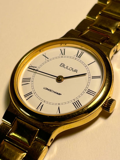 Bulova Longchamp men’s 1960s vintage timepiece gold plated excellent condition