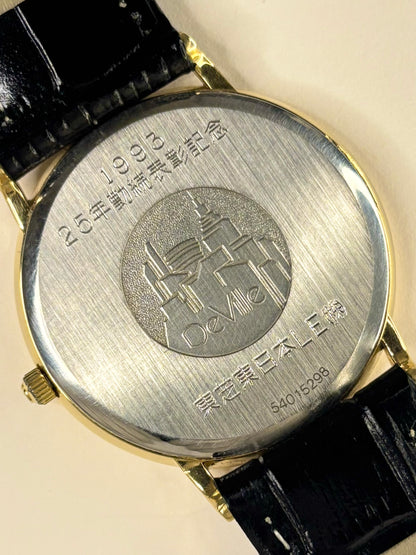 omega de ville watch ref. 196.0312 with calibre 1430 quartz movement caseback de ville 