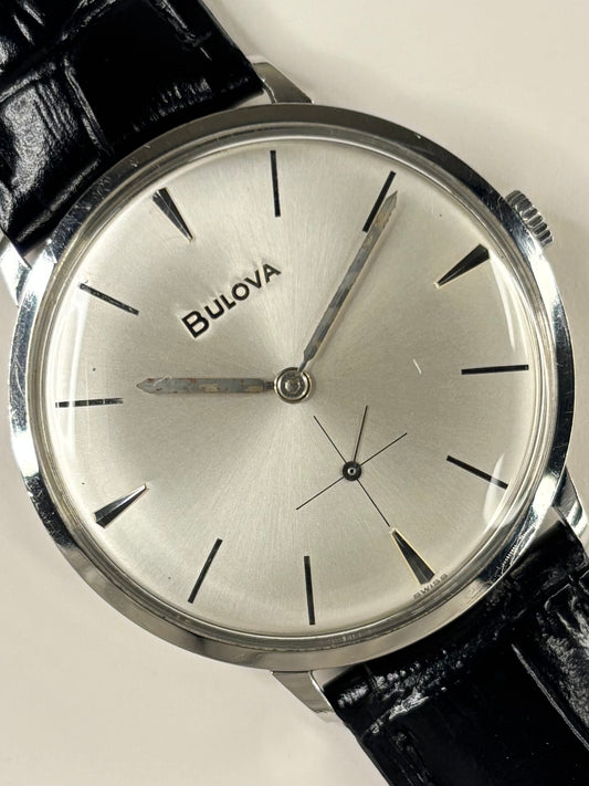 BULOVA Vintage 1960’s Men’s Manual Sub-Seconds Silver Dress Watch