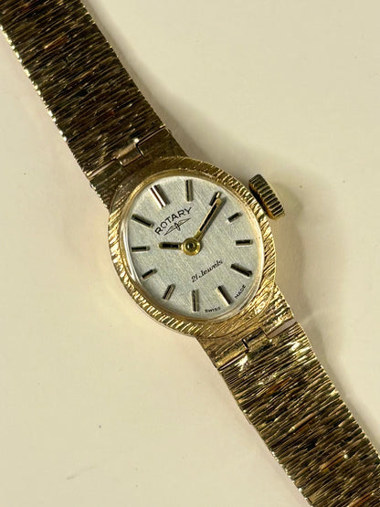 ROTARY Ladies 9ct Gold *+BOX* 15g Vintage 1970’s Manual Watch