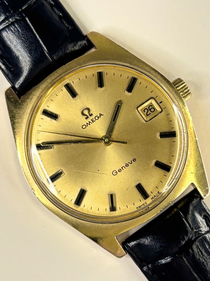 OMEGA Geneve Vintage 1960's Men’s Manual Date Gold Dress Watch - 136.041
