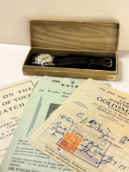 ROLEX Oyster Speedking *+BOX&PAPERS* Vintage 1950’s Men’s Manual Silver Dress Watch - 5056