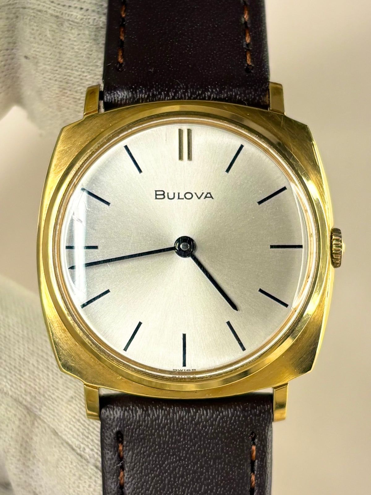 BULOVA Vintage *+BOX* 1960’s Men’s Manual Gold Cushion Dress Watch