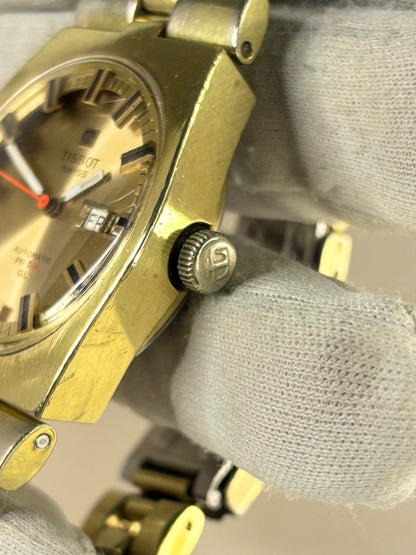 TISSOT PR516 *+BOX* Vintage 1970’s Men’s Automatic Day Date Gold Watch
