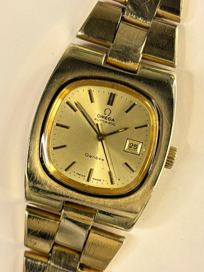 OMEGA Geneve Ladies Vintage 1970’s Automatic Date Gold Watch - 566.0075