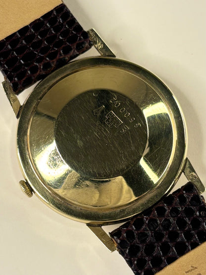 Caseback of J.W. Benson vintage 1967 men’s 9ct gold automatic watch