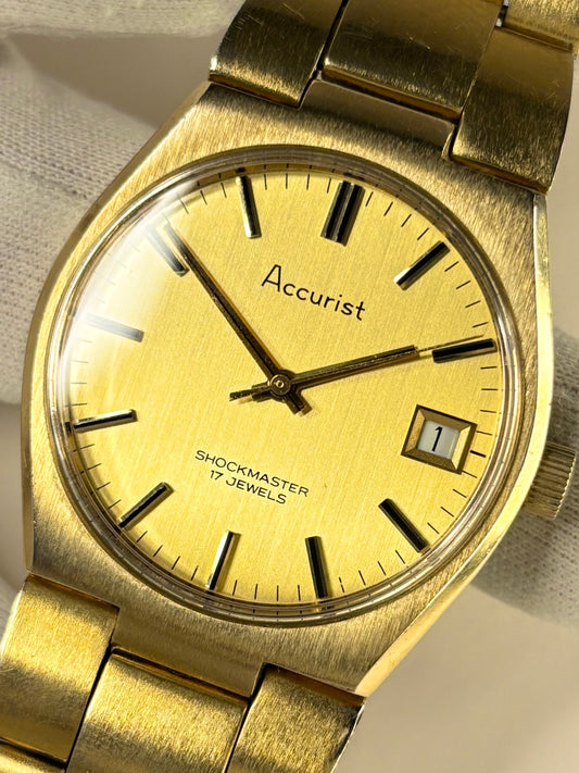 ACCURIST Vintage 1970’s Men’s Manual Date Gold Watch