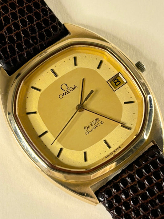 Omega De Ville Quartz Vintage 1970’s Men’s Gold Date Watch 1332