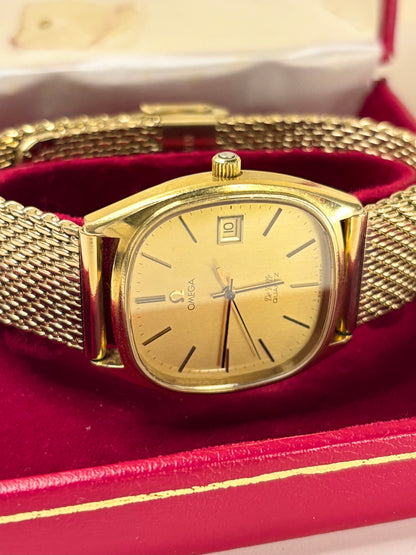 Omega men’s quartz dress watch ref. 192.0034 with gold-toned dial and gold-plated case, c.1978