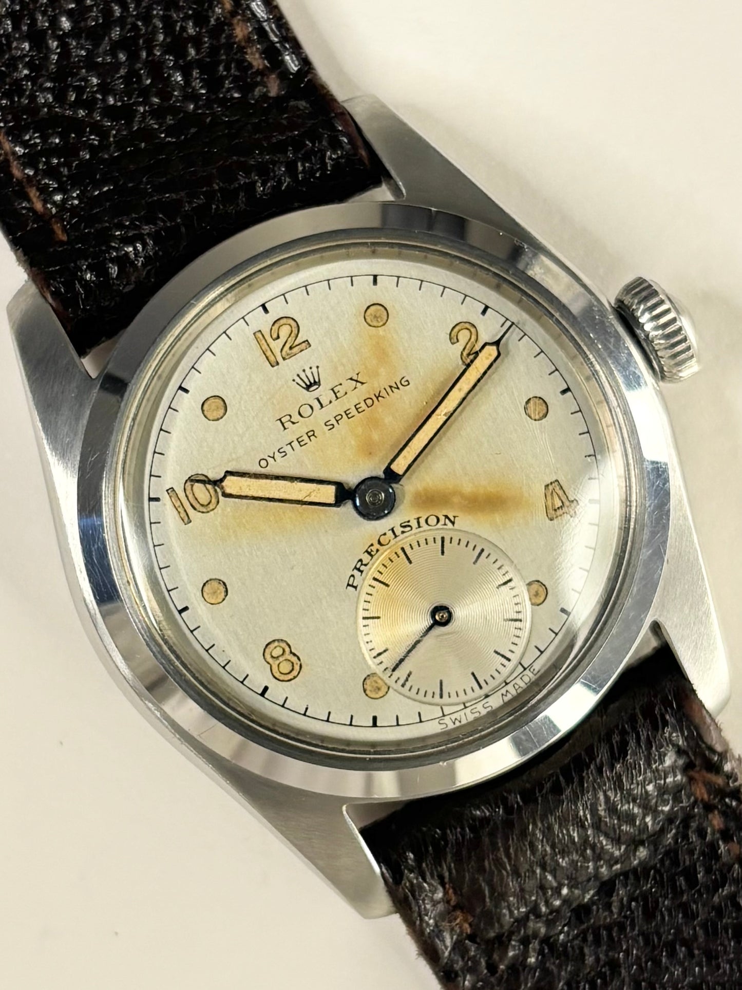 ROLEX Oyster Speedking *+BOX&PAPERS* Vintage 1950’s Men’s Manual Silver Dress Watch - 5056