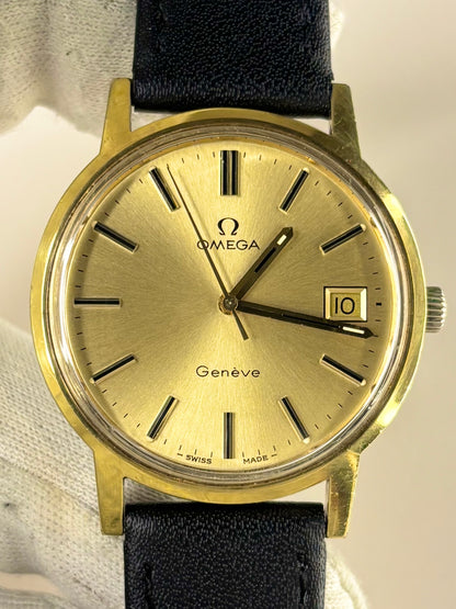 OMEGA Geneve Vintage 1970’s Men’s Manual Date Gold Dress Watch
