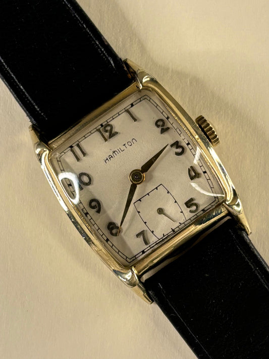 Hamilton 10K Gold Filled Vintage 1950’s Men’s Manual Tank Watch - 747