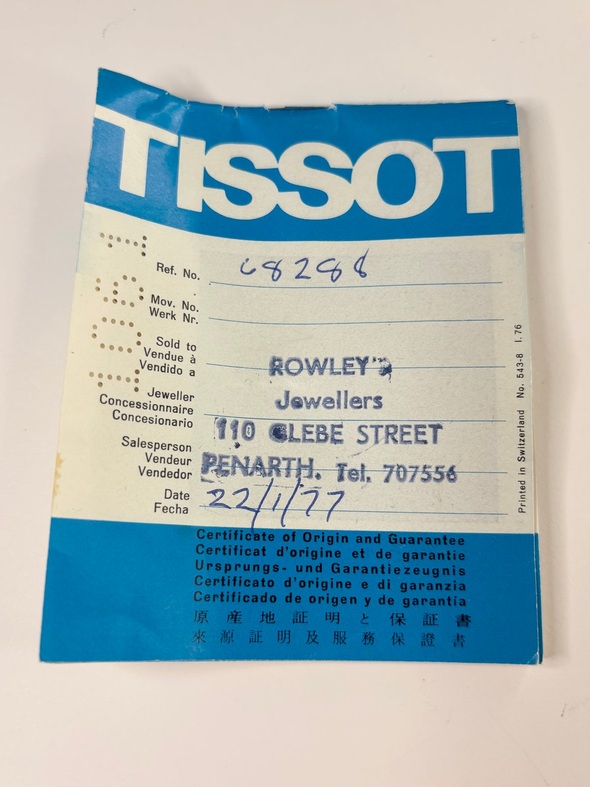 TISSOT Seastar Vintage 1970’s *+BOX&PAPERS* Men’s Manual Date Silver Watch