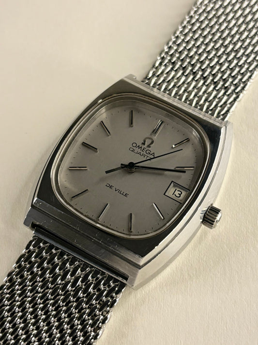 Omega De Ville Quartz Men’s Vintage 1970’s Silver Date Watch - 192.0036