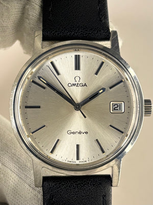 OMEGA Geneve Vintage 1970’s Men’s Manual Date Silver Dress Watch - 136.0104