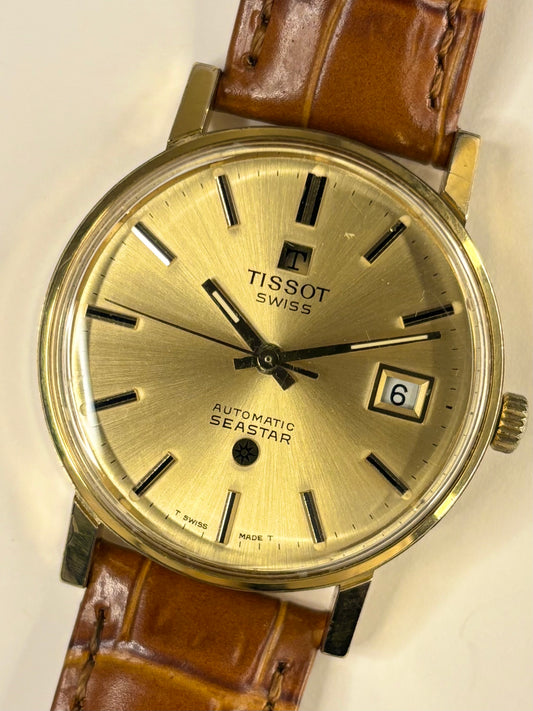 TISSOT Seastar Vintage 1970’s Men’s Automatic Date Gold Dress Watch - 44521-3