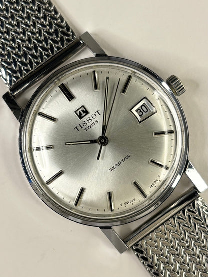 TISSOT Seastar Vintage 1970’s *+BOX&PAPERS* Men’s Manual Date Silver Watch