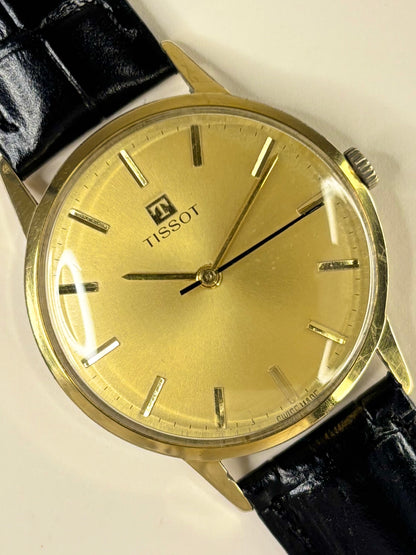 Tissot Ref. 41014 1963 men’s dress timekeeper with gold plated case, gold toned dial and calibre 781 manual movement