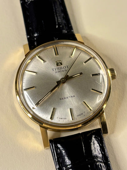 Refined Tissot Seastar 1986 gold plated vintage men’s dress timekeeper with minimalist Swiss styling