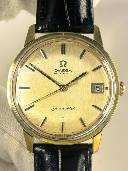 OMEGA Seamaster Vintage 1960’s Men’s Automatic Date Gold Dress Watch - 166.002