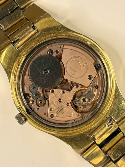 OMEGA Geneve Vintage *+BOX* 1970’s Men’s Manual Date Gold Bracelet Watch - 136.0103
