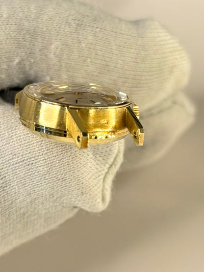 1967 Omega ladies’ 18ct solid gold manual watch elegant vintage design hallmark between lugs
