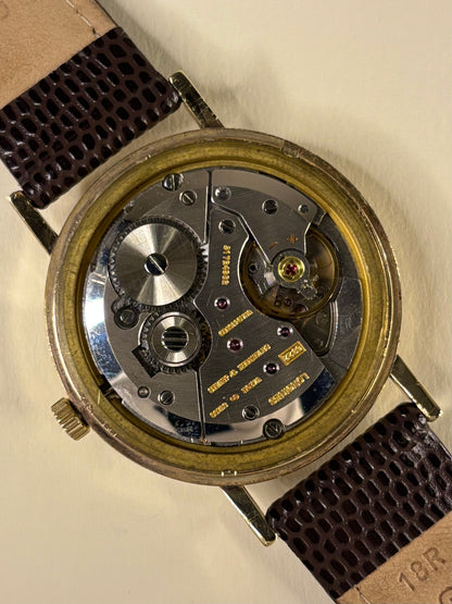 Movement of Longines vintage 1974 9ct gold manual wind men’s watch