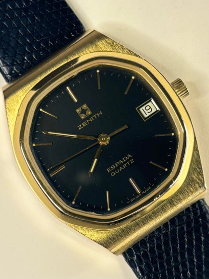 ZENITH Vintage 1970’s Men’s Black Dial Date Gold Dress Watch - 27.0050