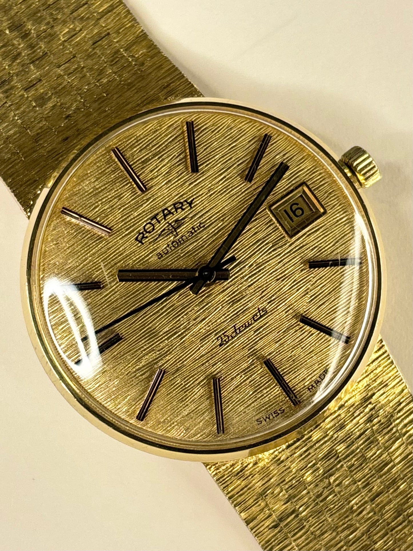 ROTARY Vintage 1970’s Men’s Automatic Date Integrated Gold Watch - 151