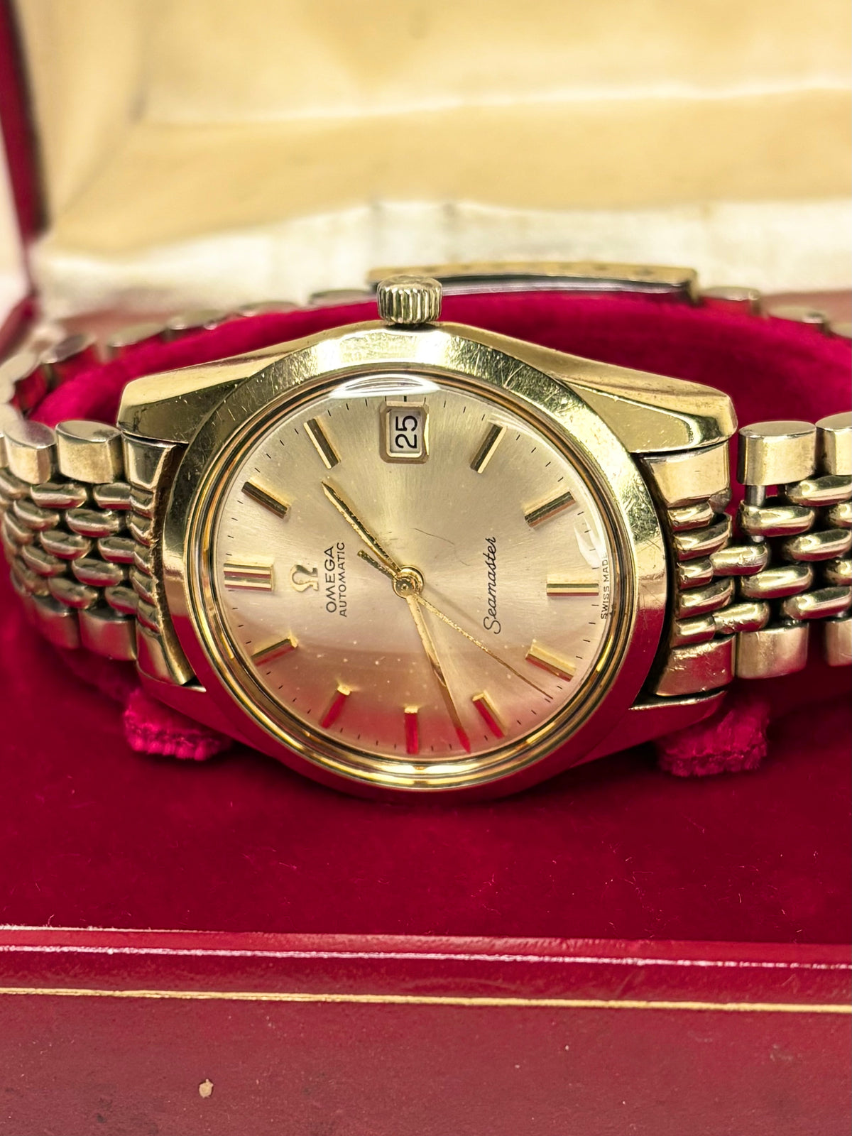 OMEGA Seamaster *+BOX* Vintage 1960’s Men’s Automatic Gold Watch - 166.010