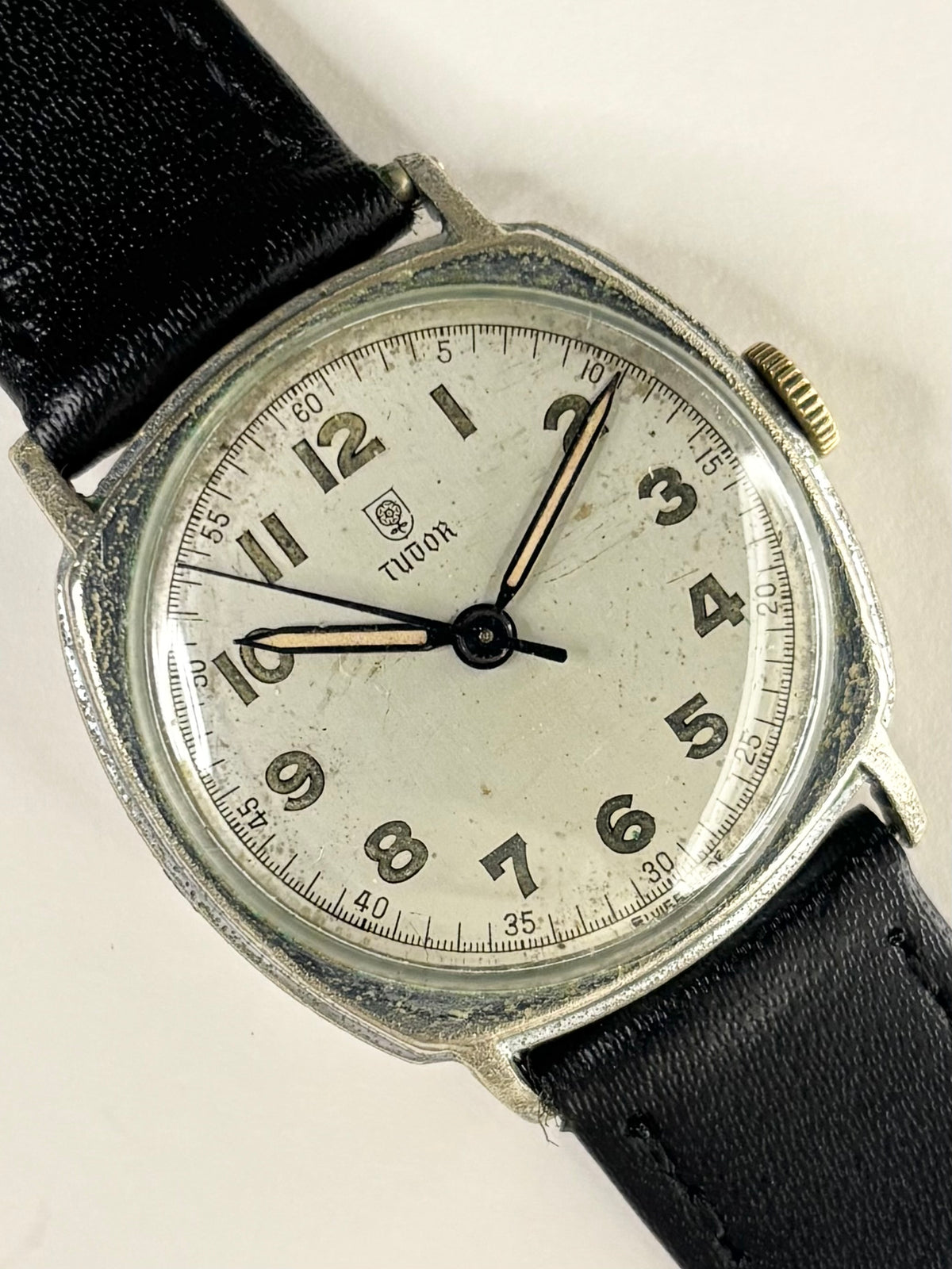 TUDOR Vintage 1940’s Men’s Manual Silver Cushion Watch - 59