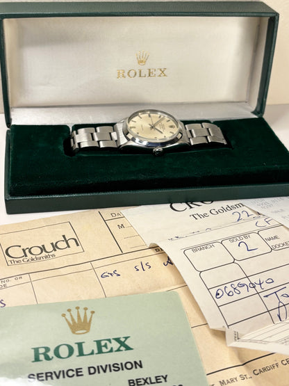 1962 Rolex Oyster-Perpetual automatic men’s watch cal. 1500, ref. 5500, stainless steel case box and papers