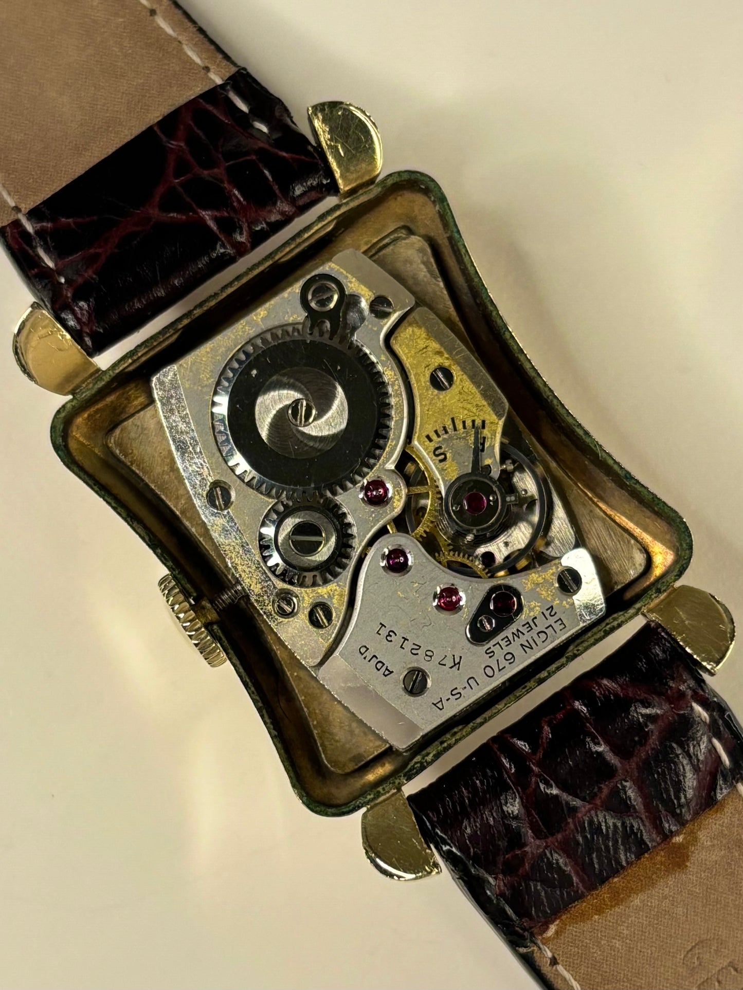 Lord Elgin 14K Gold Filled Vintage 1950’s Men’s Manual Tank Watch - 670