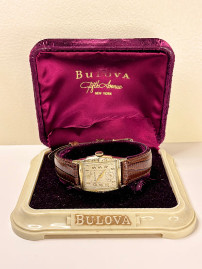 BULOVA Vintage 1950’s *+BOX&PAPERS* 10K Rolled Gold Men’s Manual Sub-Seconds Tank Watch - 10BM