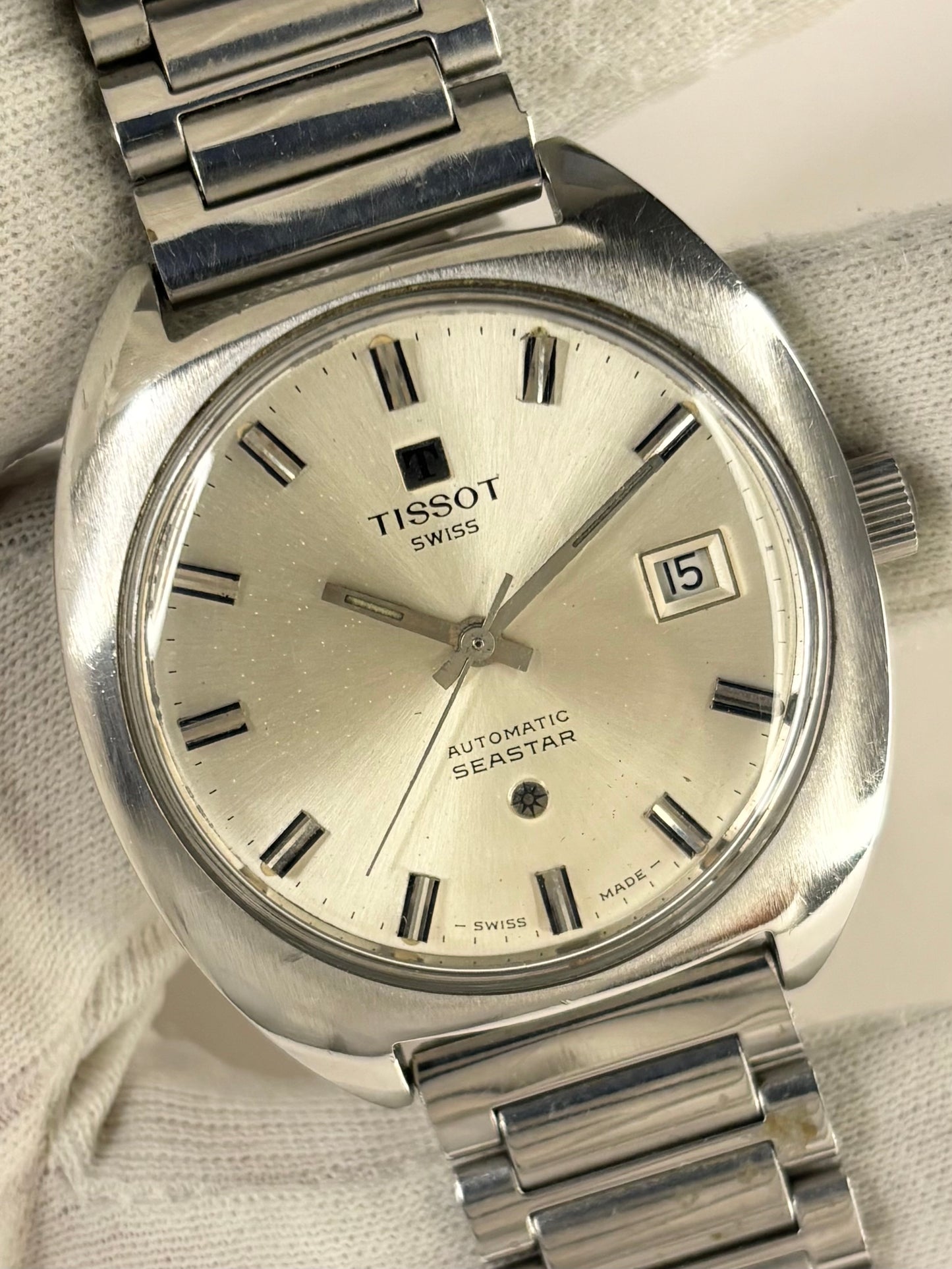 TISSOT Seastar Vintage 1970’s Men’s Automatic Date Silver Watch