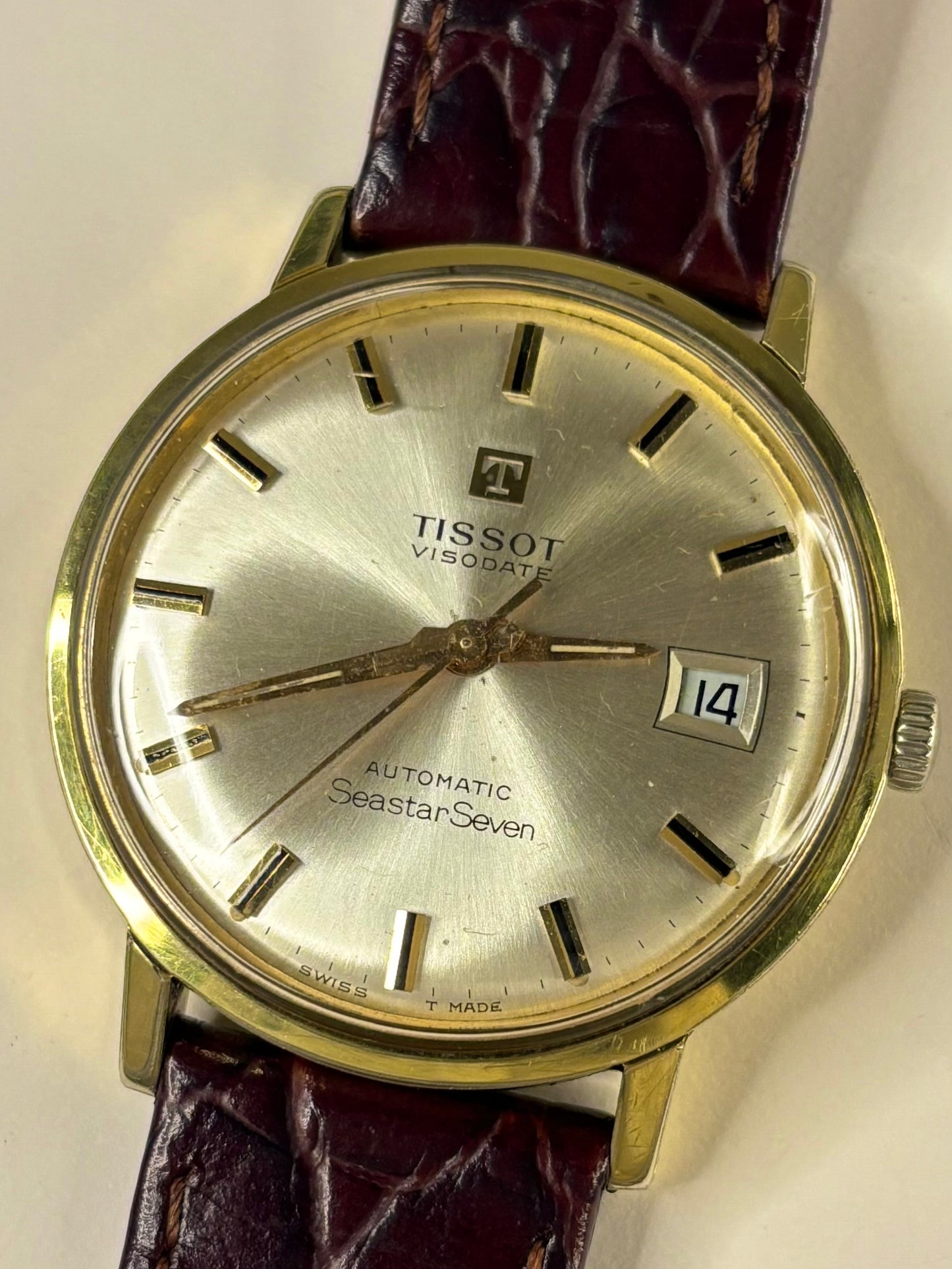 Tissot Visodate Vintage 1960’s Men’s Automatic Seastar Seven Date Gold Dress Wat