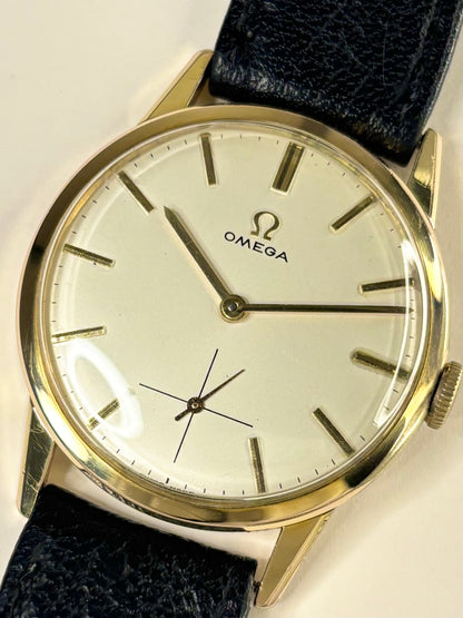 Collectible Omega Ref. 121.001 men’s vintage timekeeper featuring white dial and Swiss craftsmanship