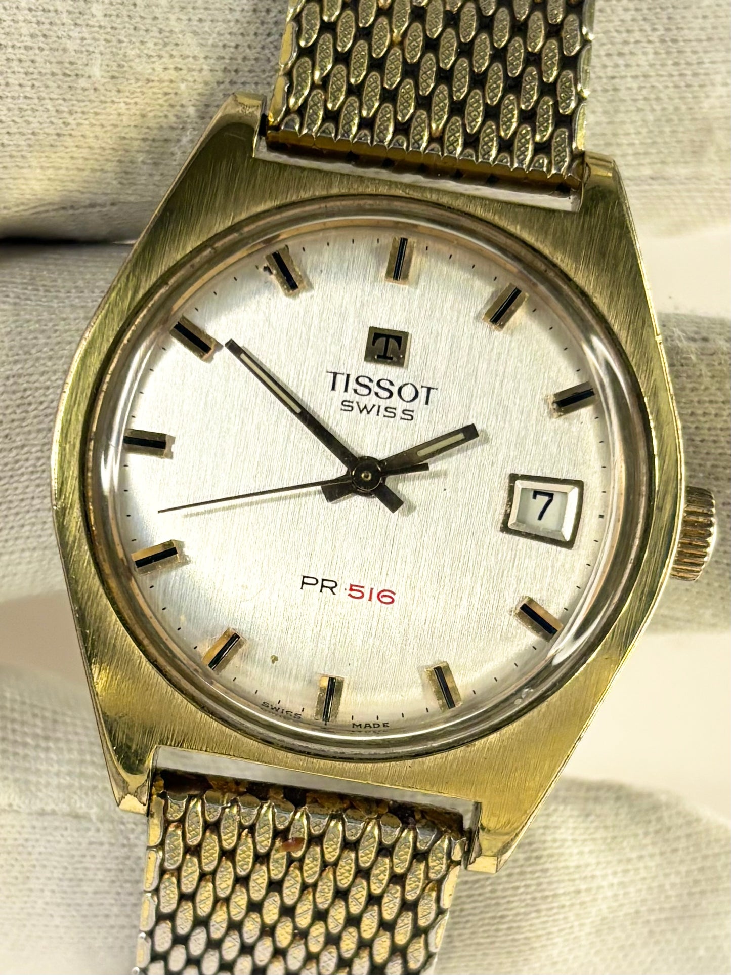 TISSOT PR516 Vintage 1970’s *+PAPERS* Men’s Manual Date Gold Watch