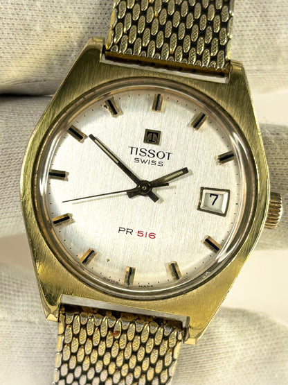 TISSOT PR516 Vintage 1970’s *+PAPERS* Men’s Manual Date Gold Watch