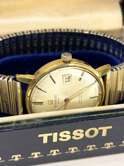 TISSOT Seastar *+BOX* Vintage 1960’s Men’s Automatic Date Gold Watch