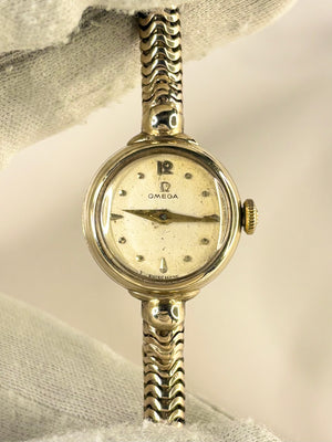 OMEGA 9ct Gold *+BOX* Ladies Vintage 1950’s Manual Cocktail Watch - 77711
