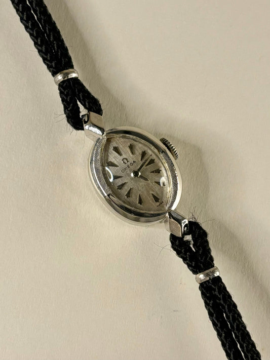 Omega 14K White Gold Ladies Vintage 1960’s Art Deco Manual Watch