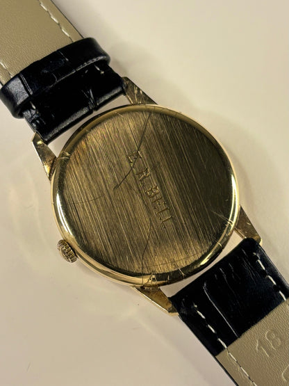 Caseback of Longines vintage 1966 9ct solid gold men’s manual Cal. 370 watch
