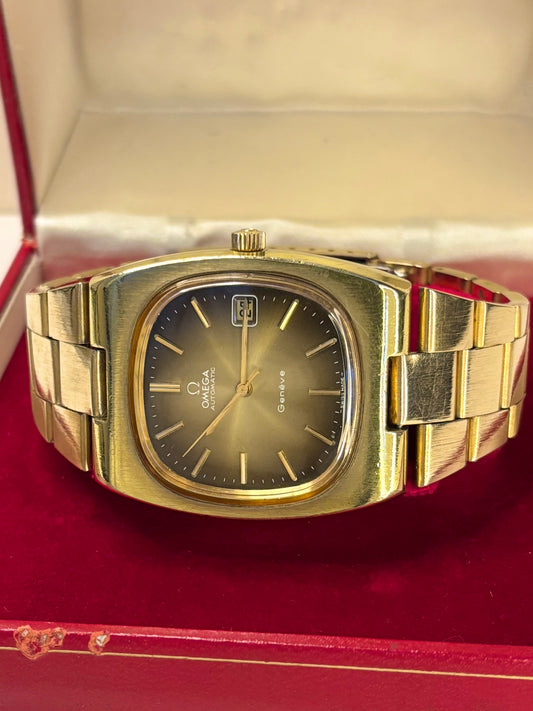 OMEGA Geneve Vintage 1970’s *+BOX* Men’s Automatic Date Gold Watch - 166.0191