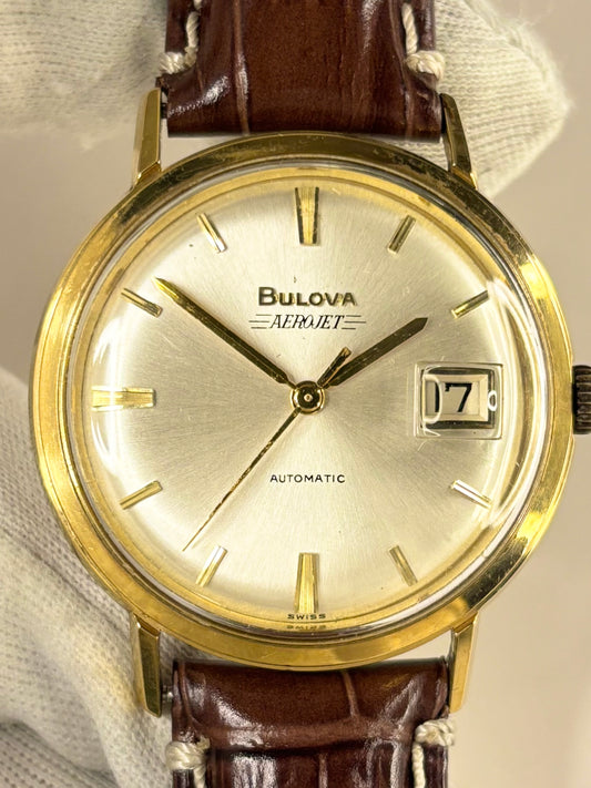 BULOVA Aerojet Vintage 1970’s Men’s Automatic Date Gold Dress Watch