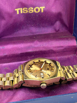 TISSOT PR516 *+BOX* Vintage 1970’s Men’s Automatic Day Date Gold Watch