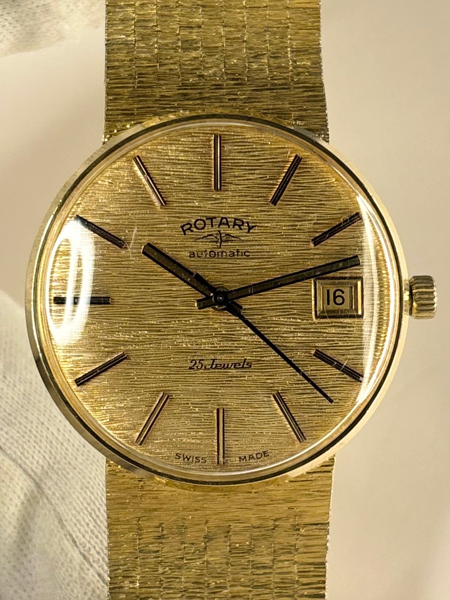 ROTARY Vintage 1970’s Men’s Automatic Date Integrated Gold Watch - 151