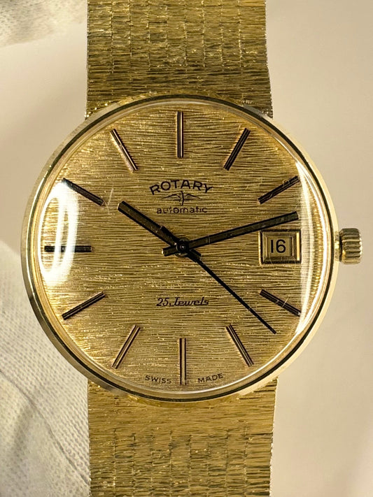 ROTARY Vintage 1970’s Men’s Automatic Date Integrated Gold Watch - 151