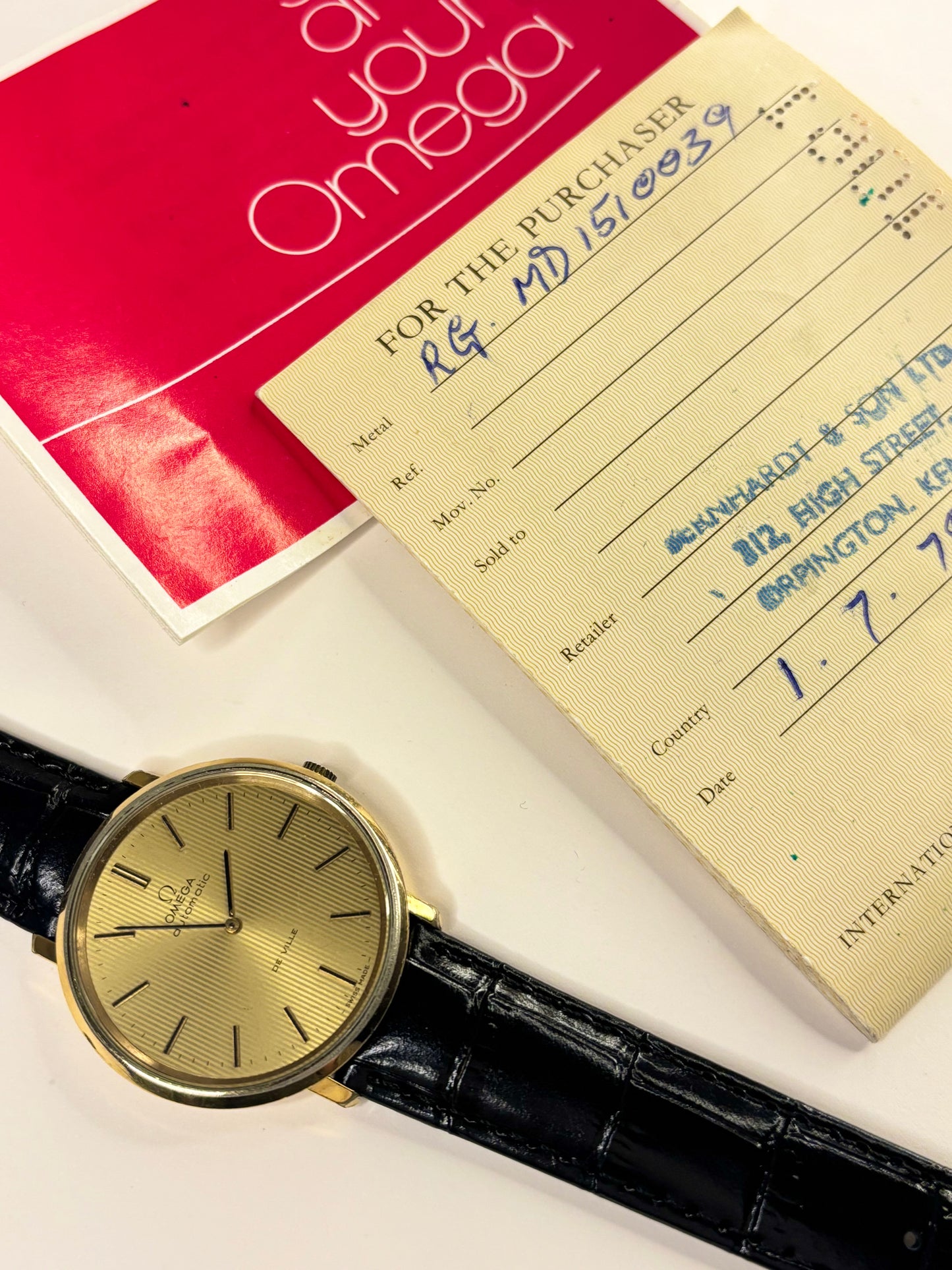 OMEGA De Ville *+PAPERS* Vintage 1970’s Men’s Automatic Gold Dress Watch - 151.0039